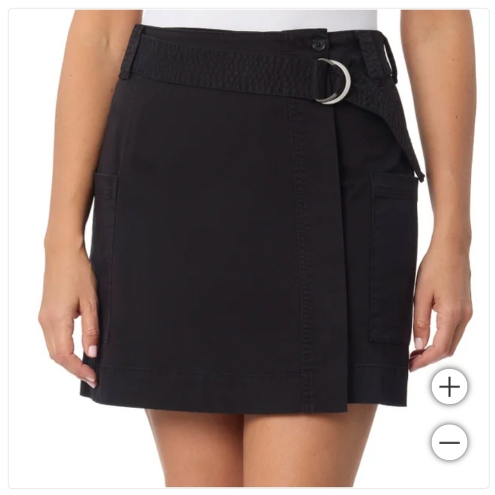NWT Briggs Women's Belted Twill Cargo Skort Black L XL‎
